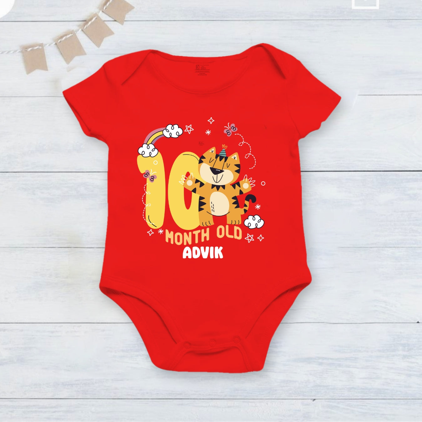 10th Infant monthly birthday Little Monthlies Onesie