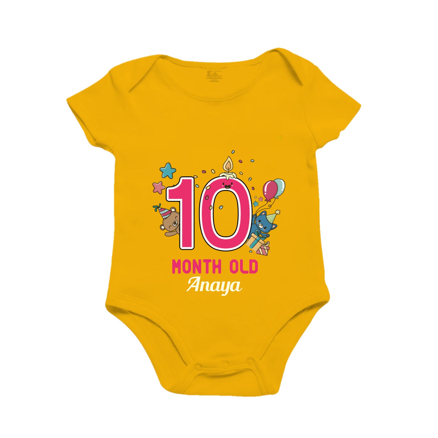 10th Infant monthly birthday tiny celebrations onesie