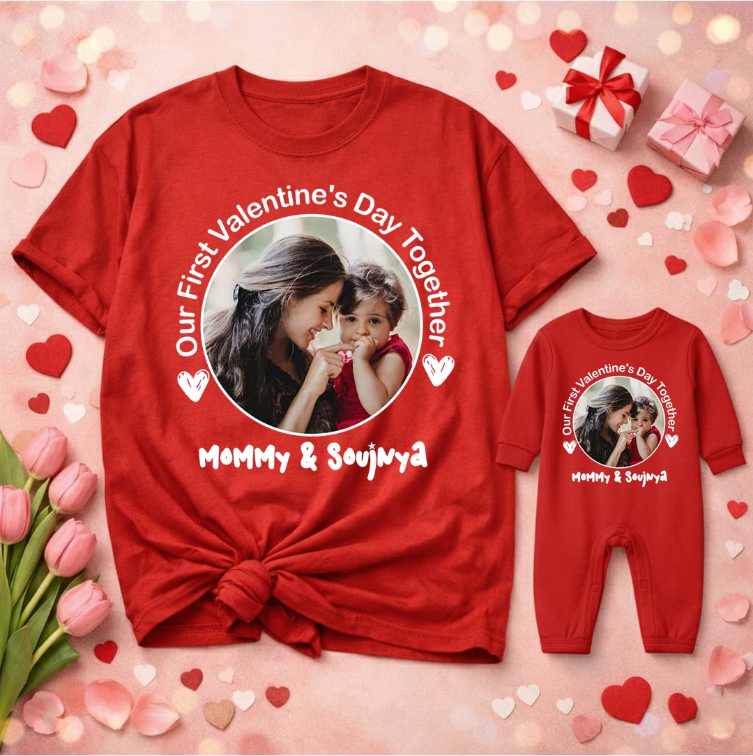 New Born & Baby Clothing | Baby’s First Valentine Outfit – Mom & Daughter Duo | Soft Cotton