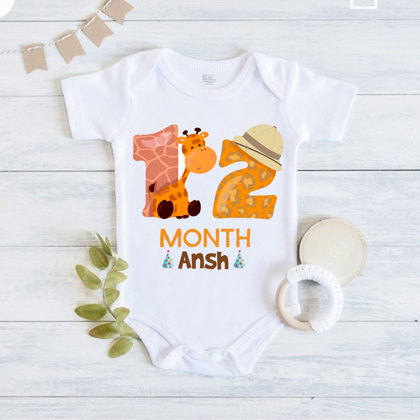 Infant monthly birthday Little Monthlies Onesie