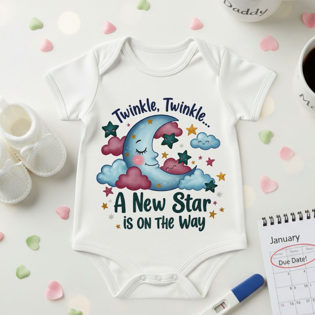 Twinkle, Twinkle... A New Star Is On The Way _ White Onesie
