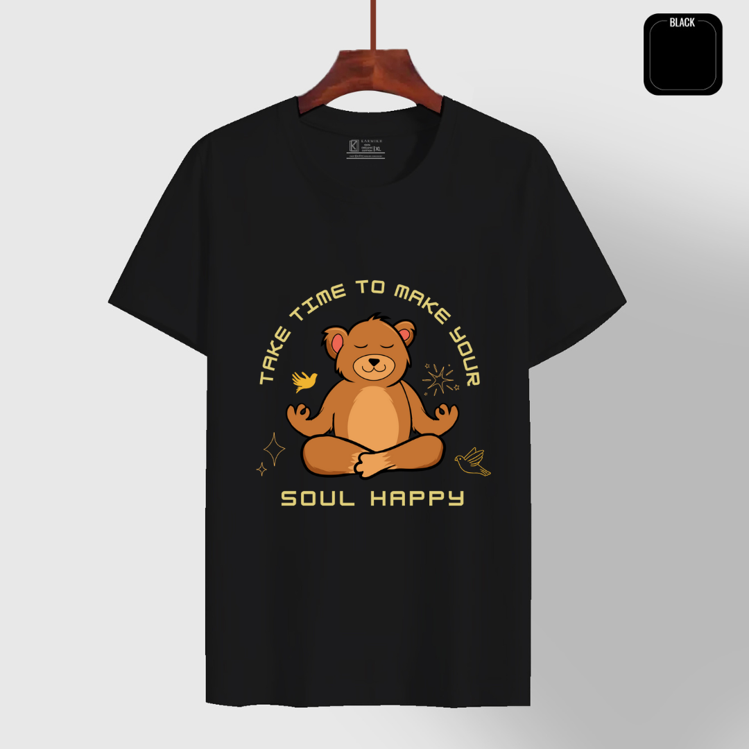 Take time to make your soul happy, Black Yoga tee