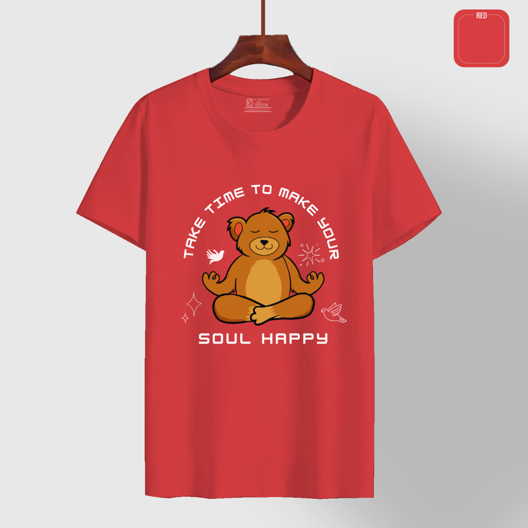 Take time and make your soul happy_ Red Yoga Tee