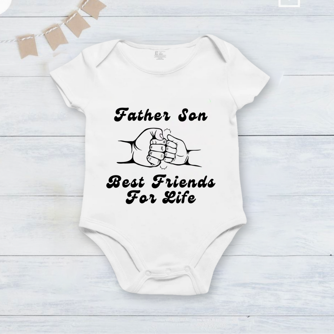 Father's Day Father-son best-friends for life baby onesie _white