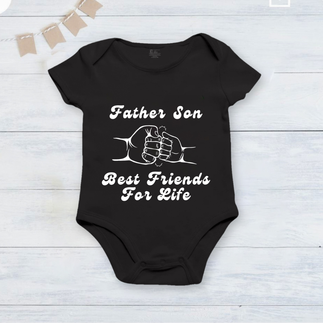 Father's Day Father-son best friends for life baby onesie _black