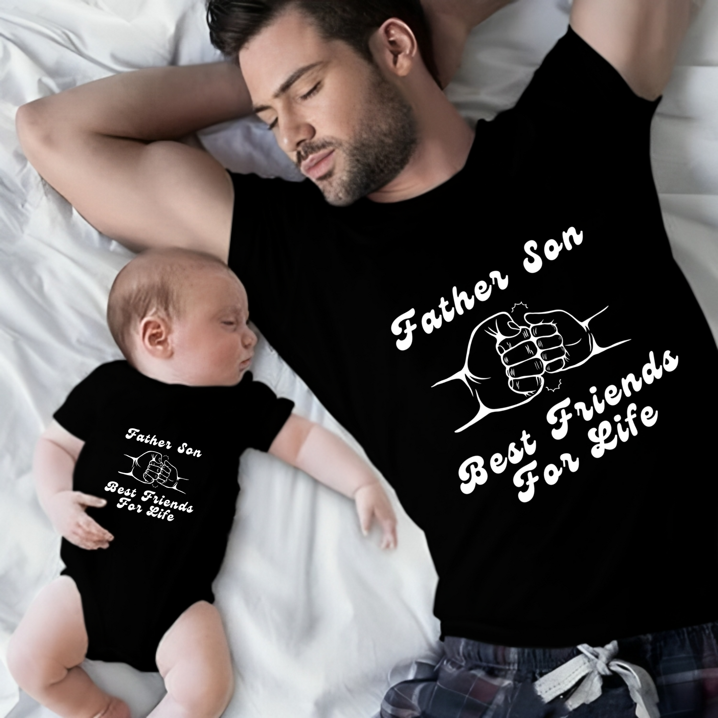 Father's Day Father-son best-friends for life Twinning Sets T-shirt and onesie _black