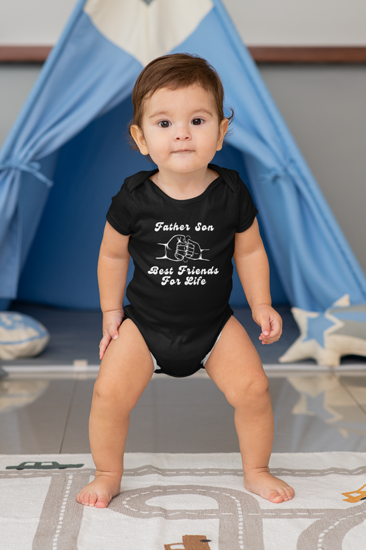 Father's Day Father-son best friends for life baby onesie  _black