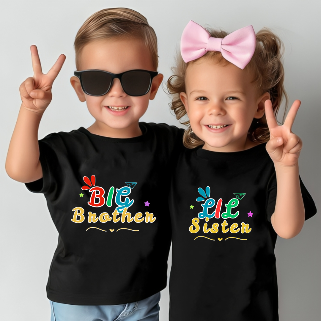 Combo pack of Big Brother, Little Sister_ Black Tees