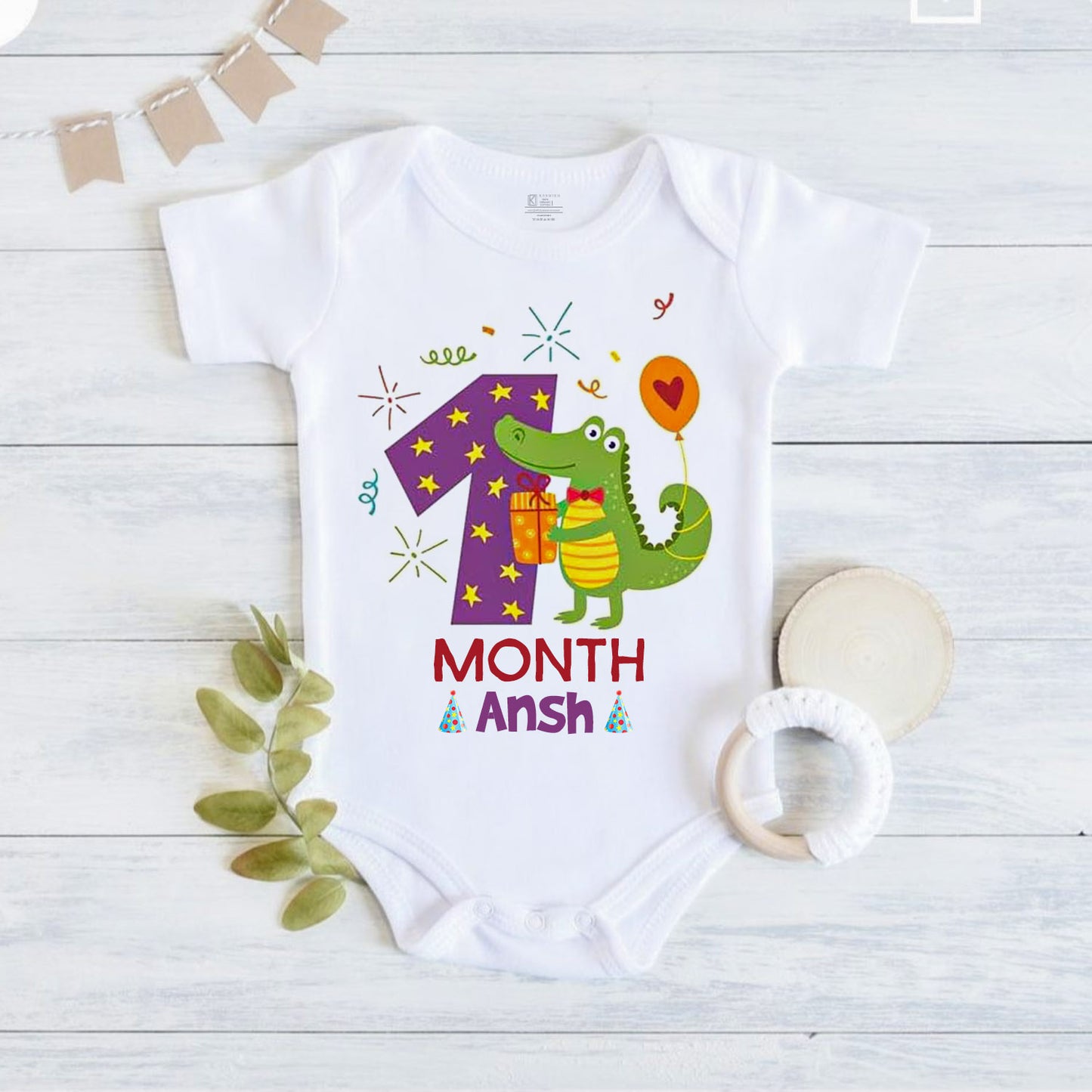 Infant monthly birthday Little Monthlies Onesie