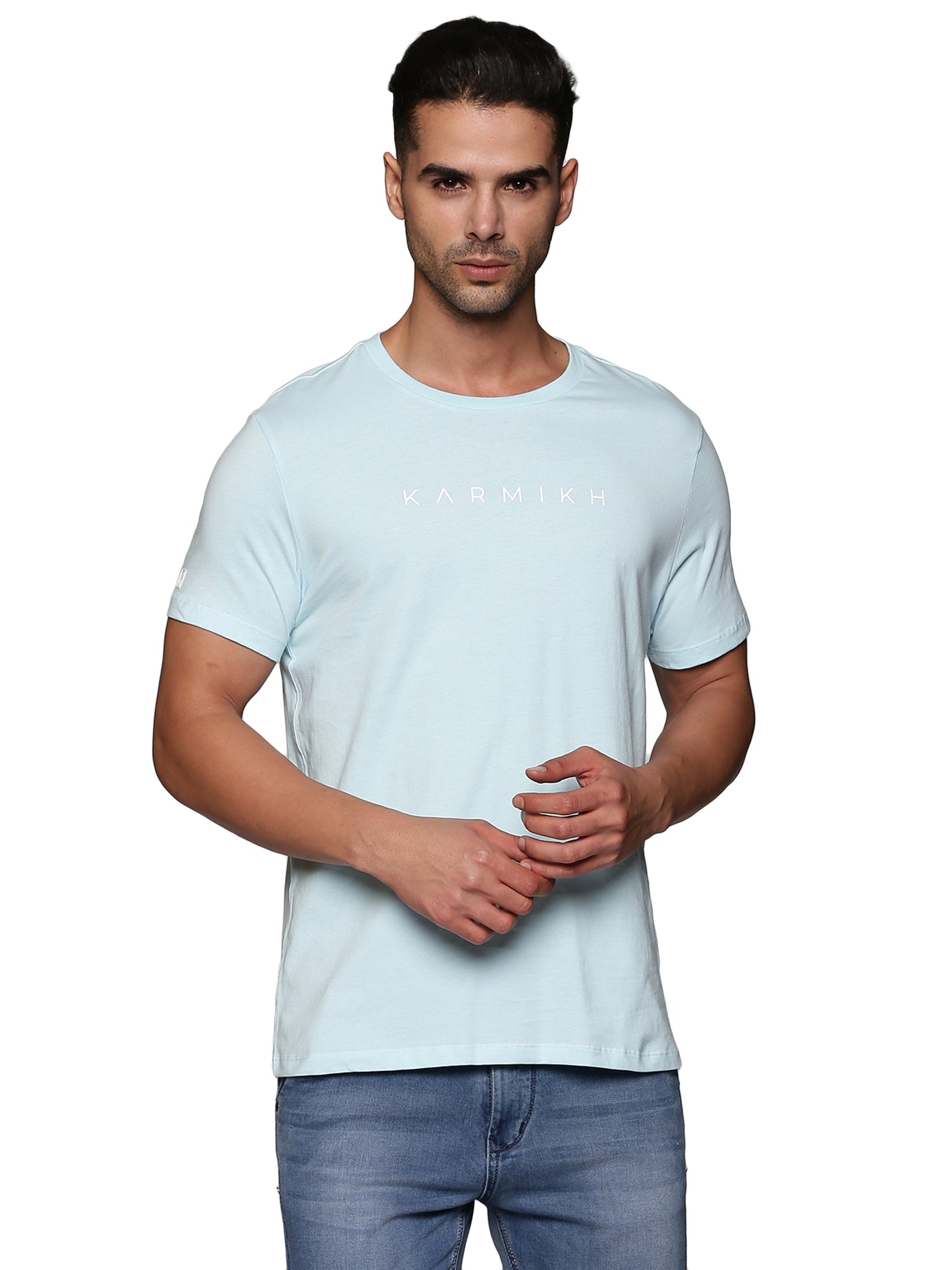 Men Round Neck Classic Karmikh Organic Cotton T-Shirt - Spun Sugar