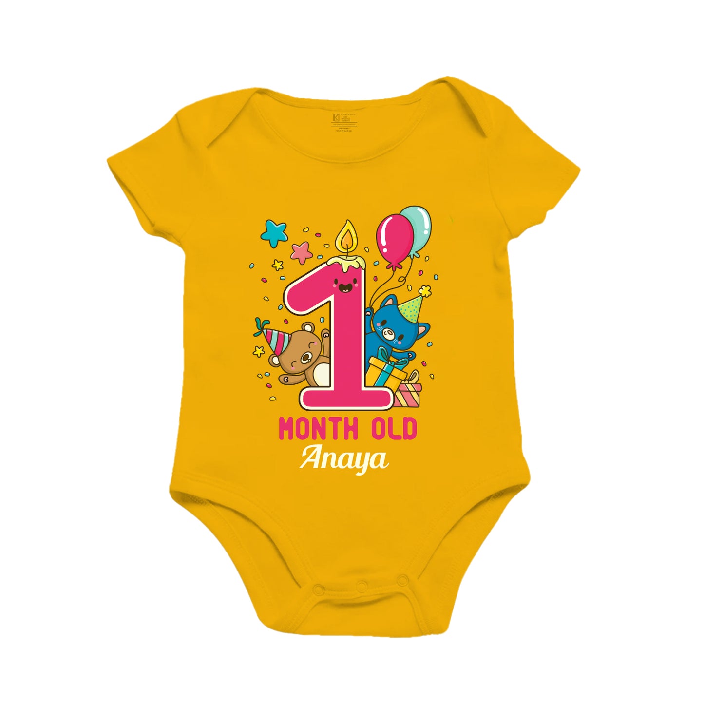 1st Infant monthly birthday tiny celebrations onesie