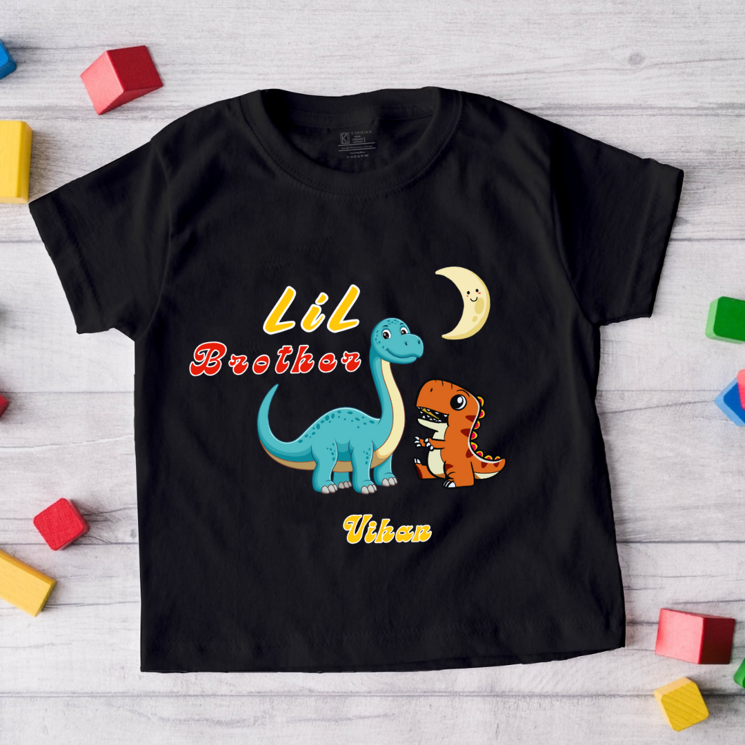 Little Brother customised with name _ Black tee