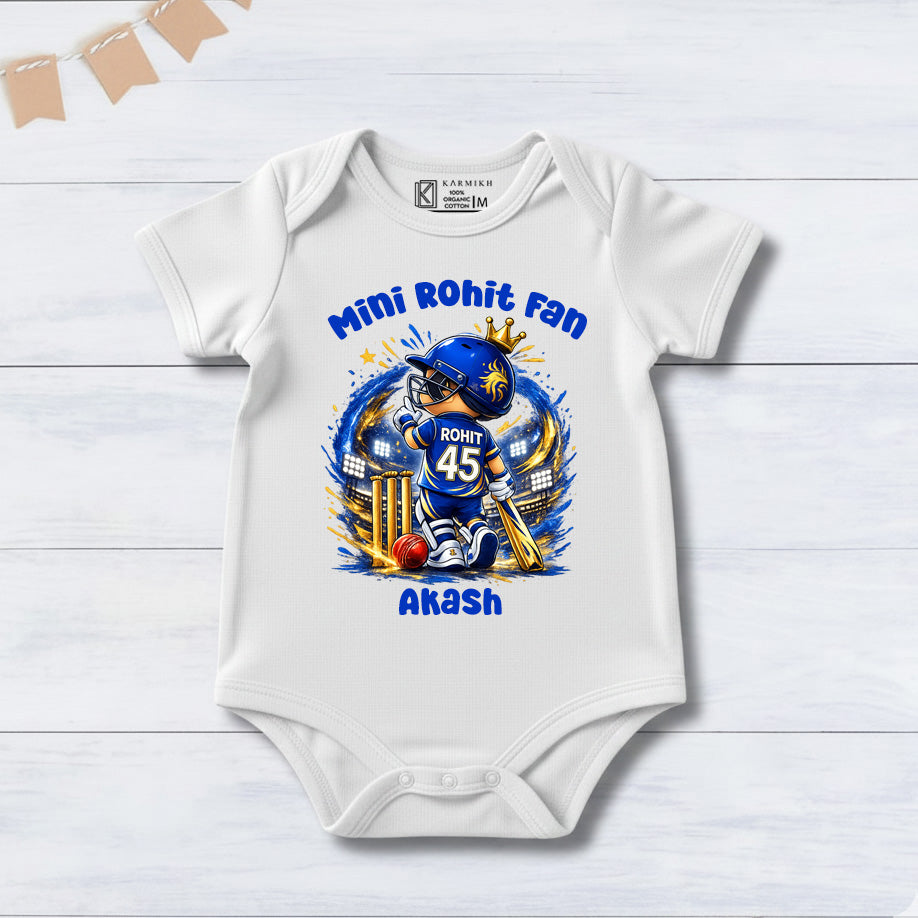 New Born & Baby Clothing | Mini Rohit Fan With Customized Baby Name | Soft Cotton