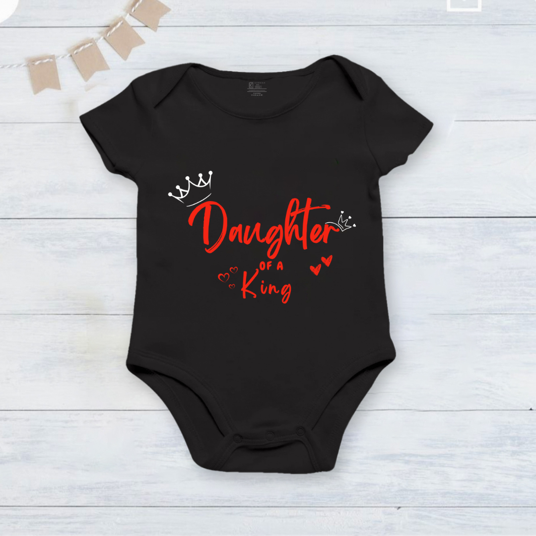 Father's Day Daughter Of A King baby onesie _black
