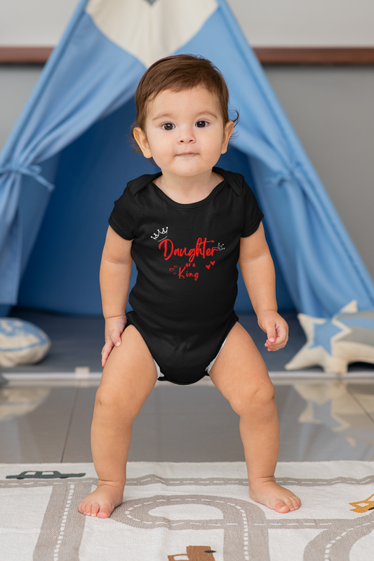 Father's Day Daughter Of A King baby onesie _black