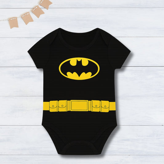 Little Bat Baby Hero Style Costume Outfit  Cartoon With Customized Baby Name _ Black Romper