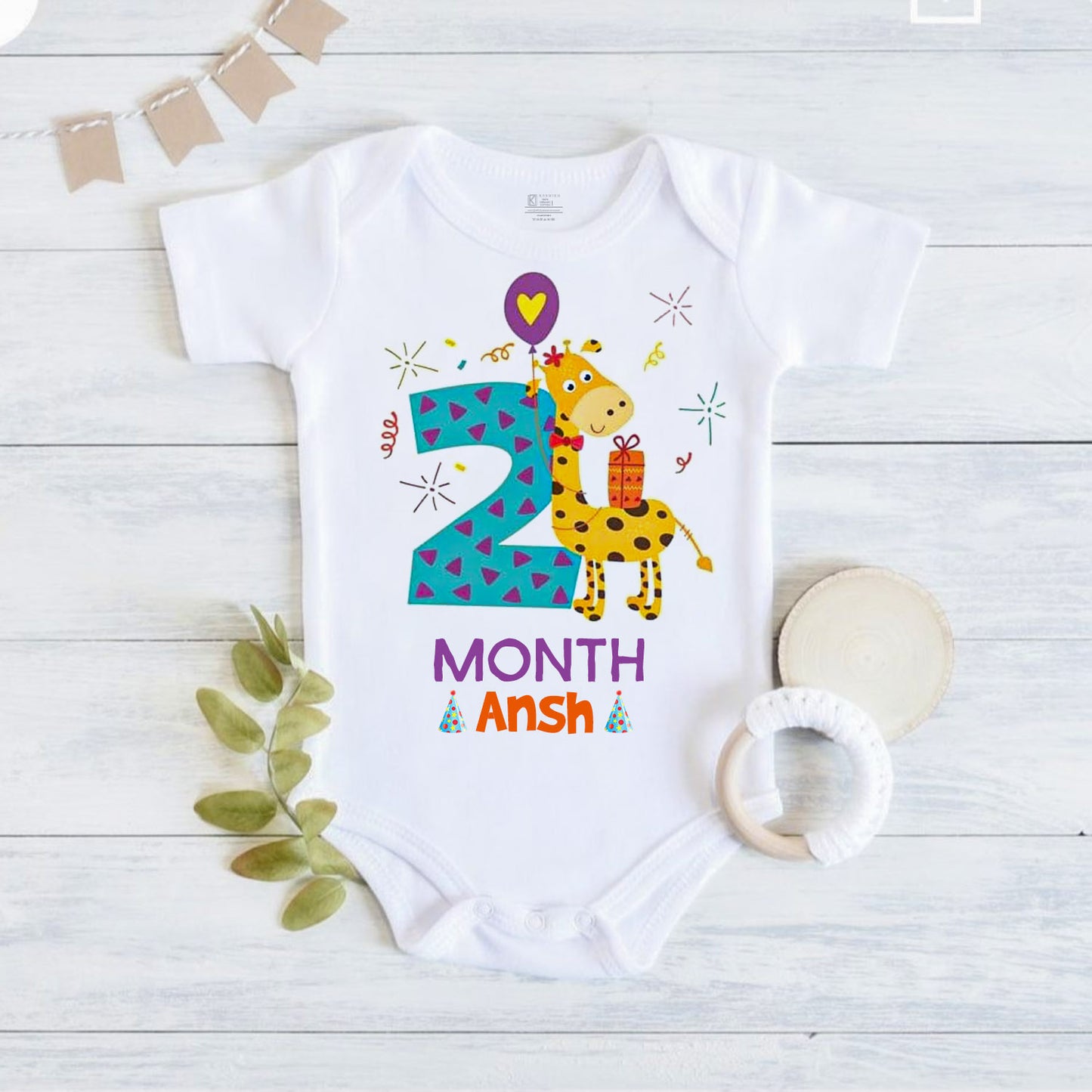 2nd Infant monthly birthday Little Monthlies Onesie