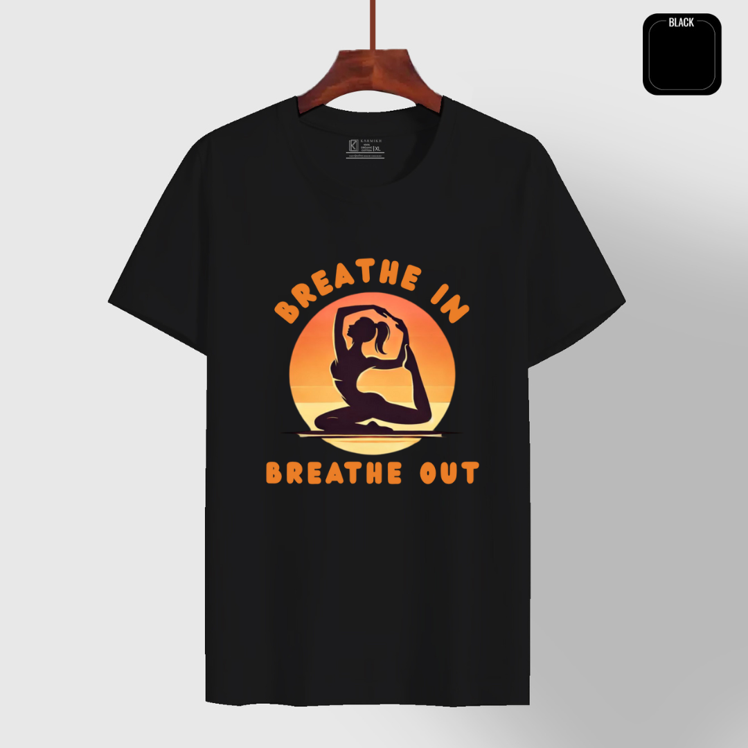 Breath In, Breath Out_Yoga Black tee