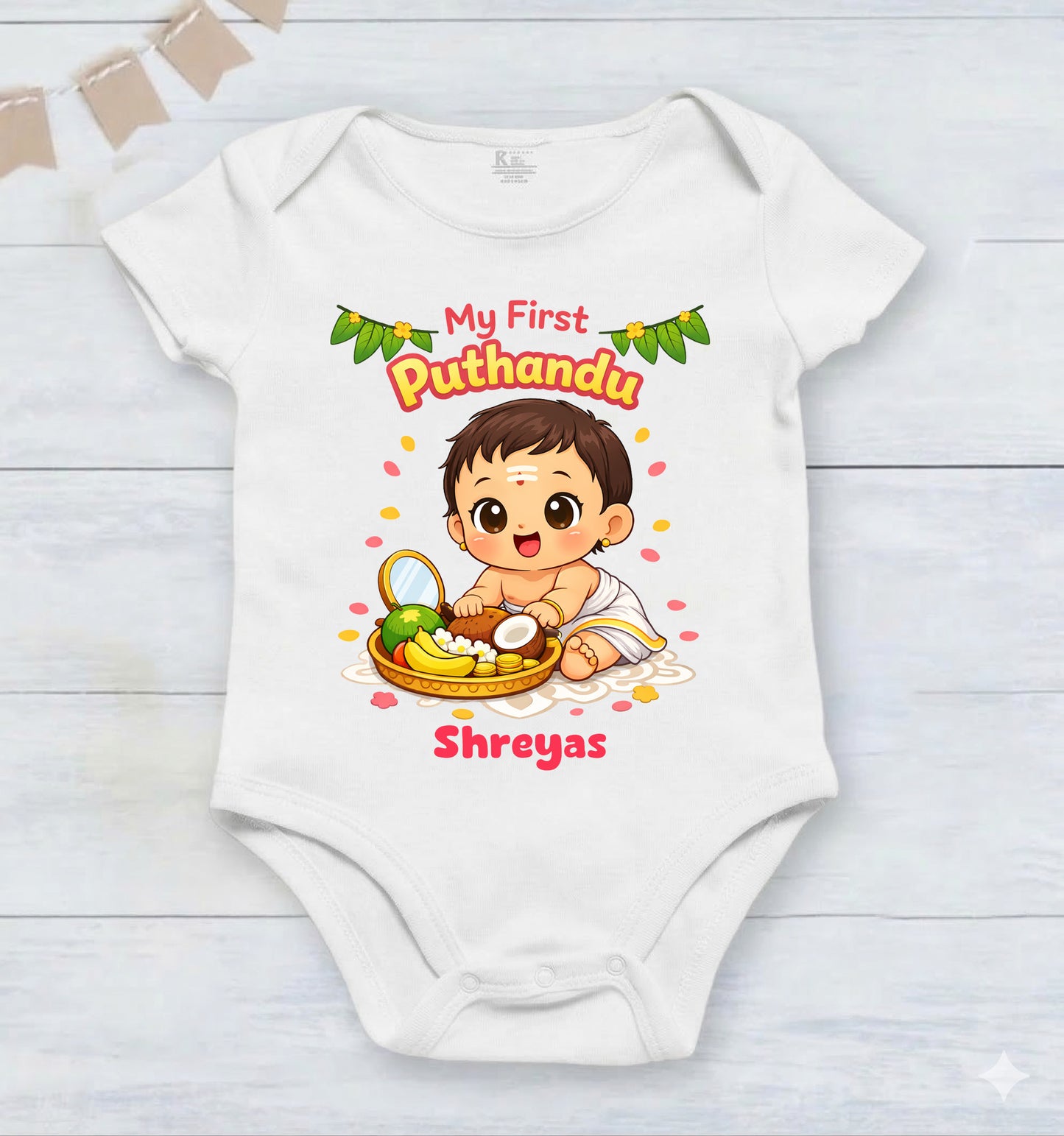 New Born & Baby Clothing | My First Puthandu With Customised Baby Boy Name | Soft Cotton
