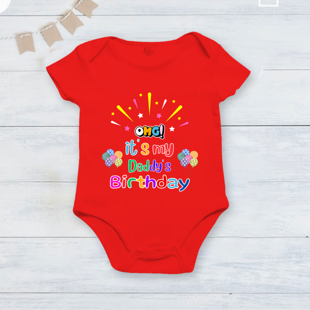 New Ultrasoft Red Onesie_ OMG! It's My Daddy's Birthday!!