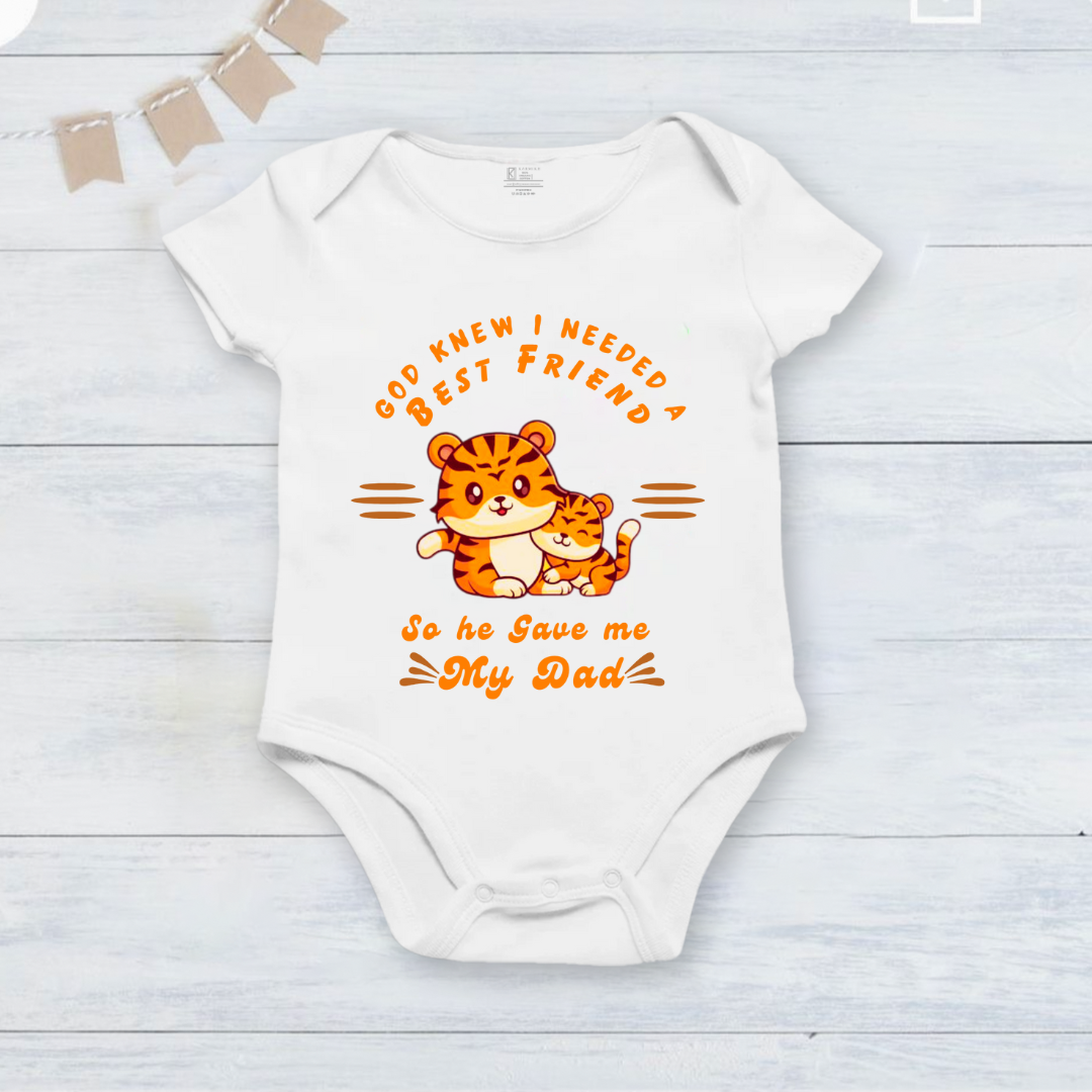 Father's Day My Dad tiger onesie _white