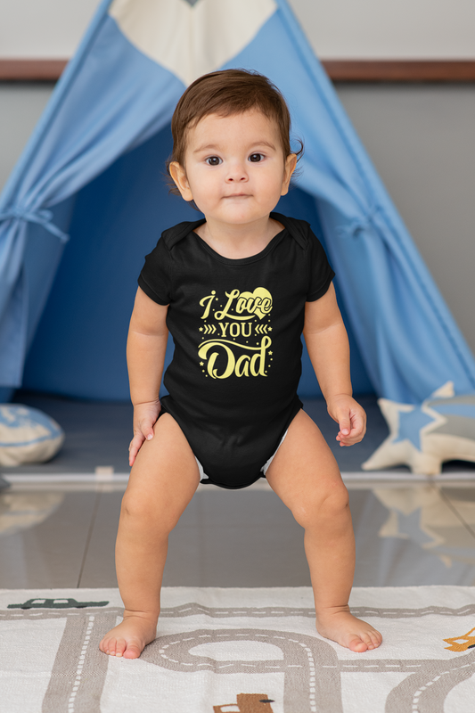 Father's Day I Love You Dad _black onesie