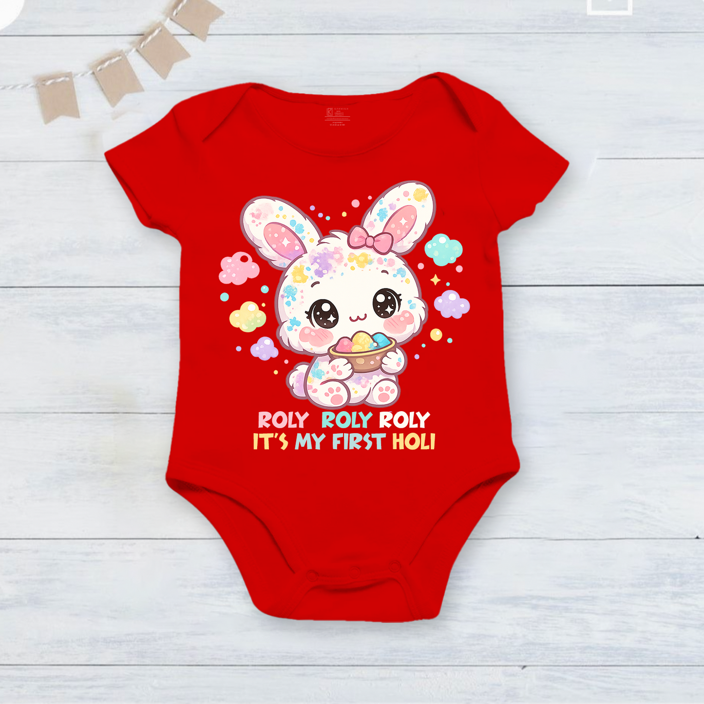 New Born & Baby Clothing | Roly Roly Roly It's My First Holi | Soft Cotton