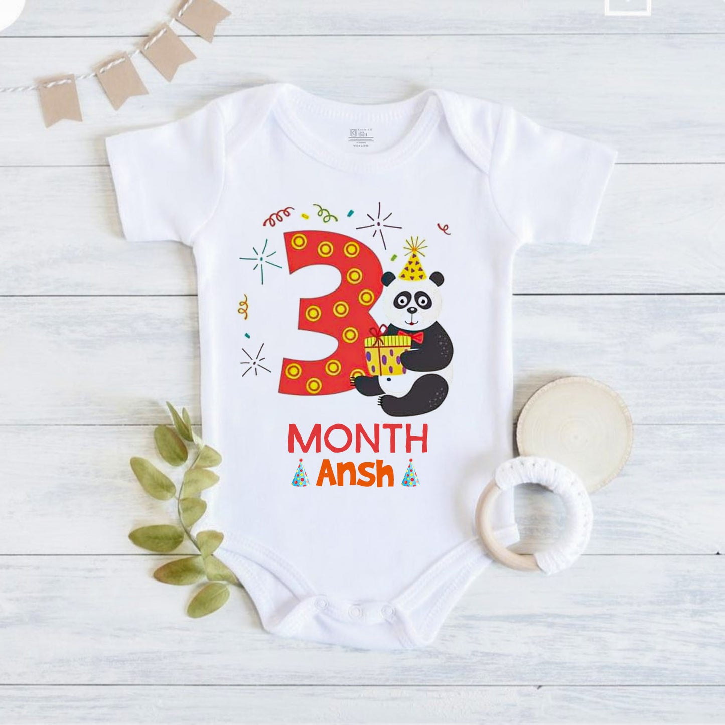 3rd Infant monthly birthday Little Monthlies Onesie