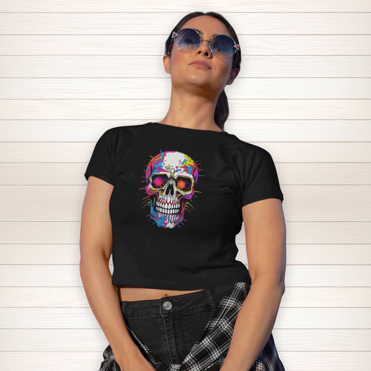 Skull Crop Top Tee