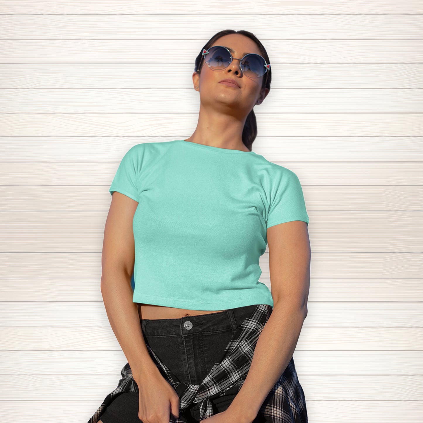 Mint Green Crop Top Tee