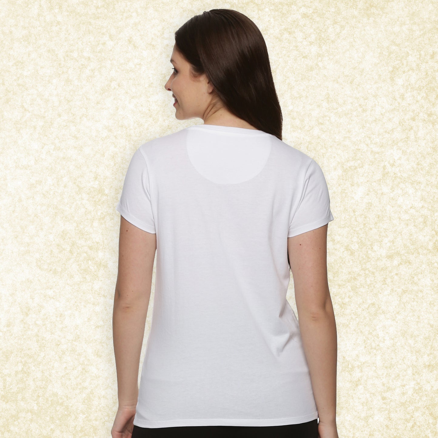Women Round Neck Basic Organic Cotton Tee white