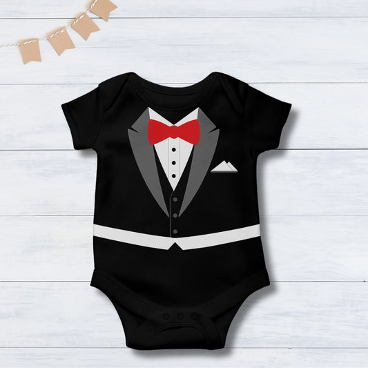 Baby Tuxedo Onesie  _ Black Onesie