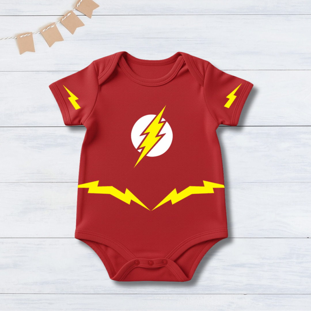 Cute Flash Super Hero Baby Photoshoot Outfit for Newborns & Infants | Soft Cotton