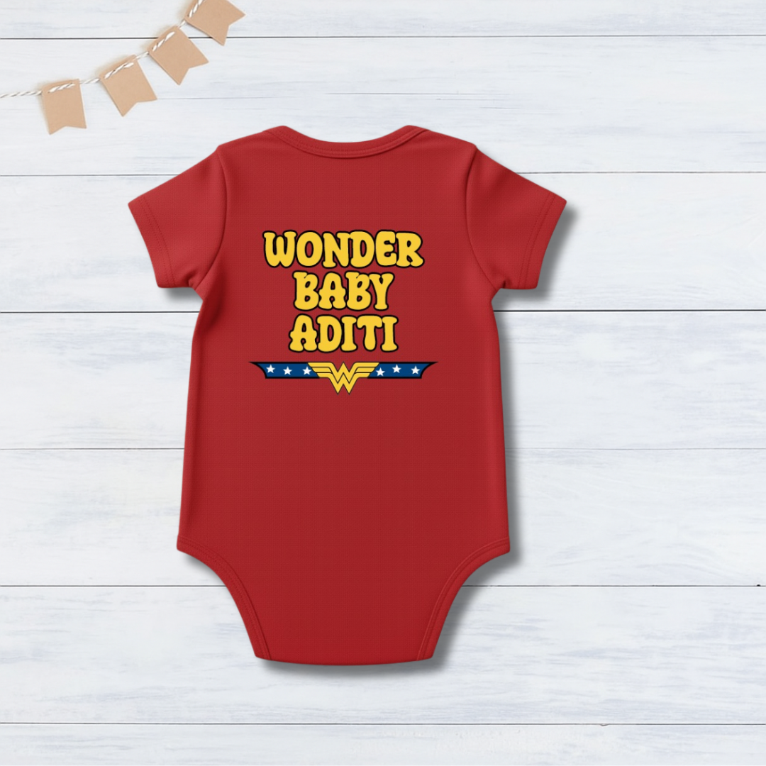 Cute Wonder Baby Photoshoot Outfit With Customized Baby Name for Newborns & Infants | Soft Cotton