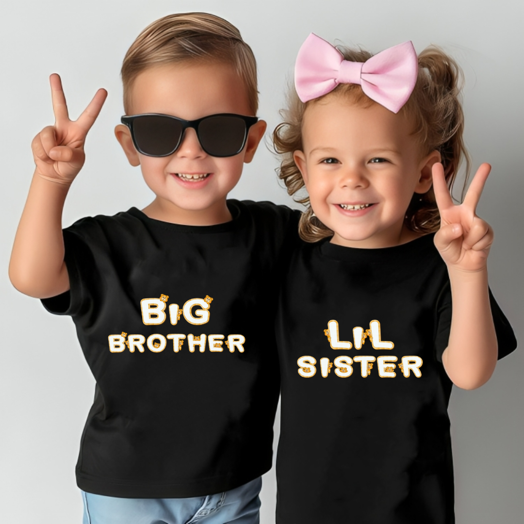 Combo pack of Big Brother, Little Sister_ Black Tees