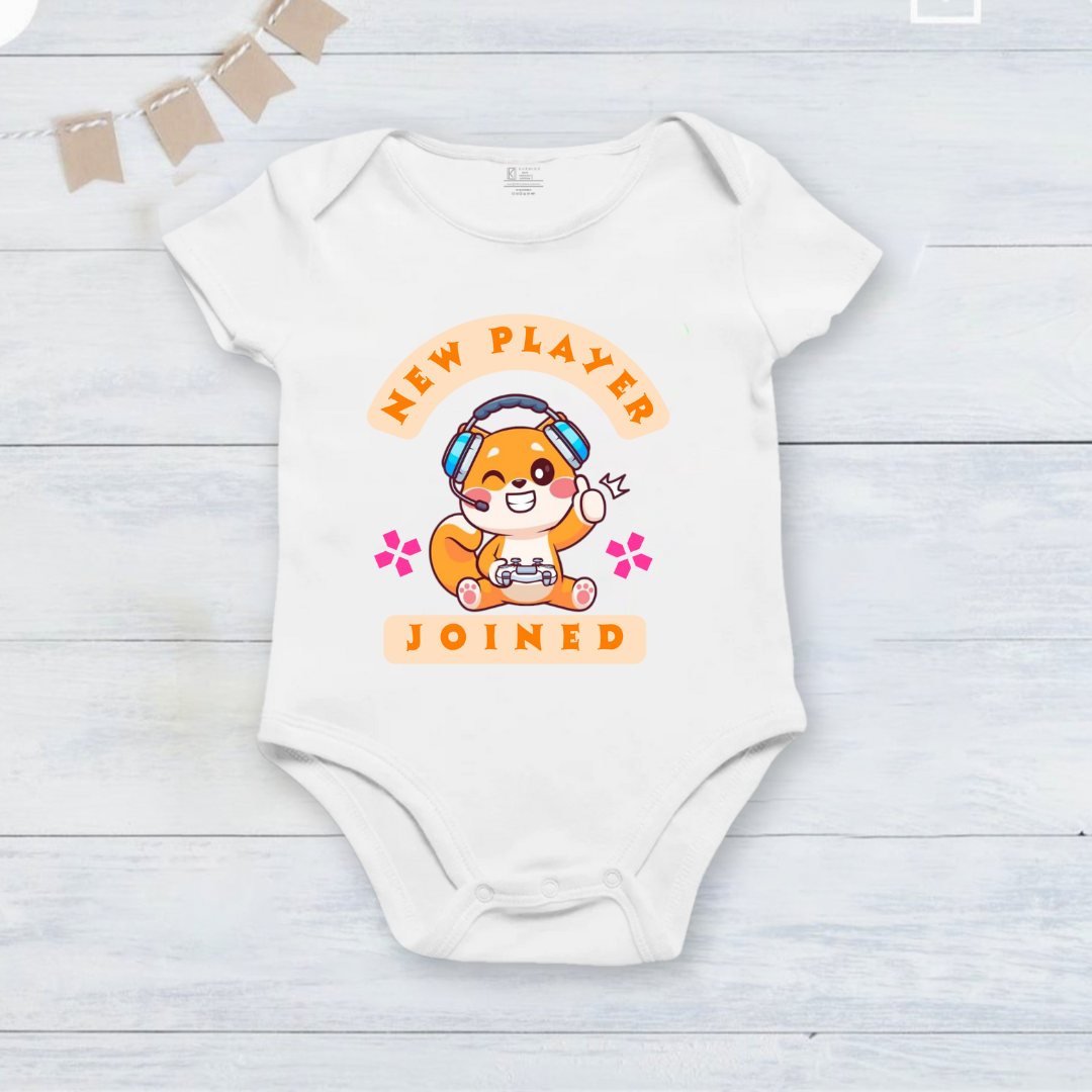 Our First Father's Day new player joined baby onesie _white