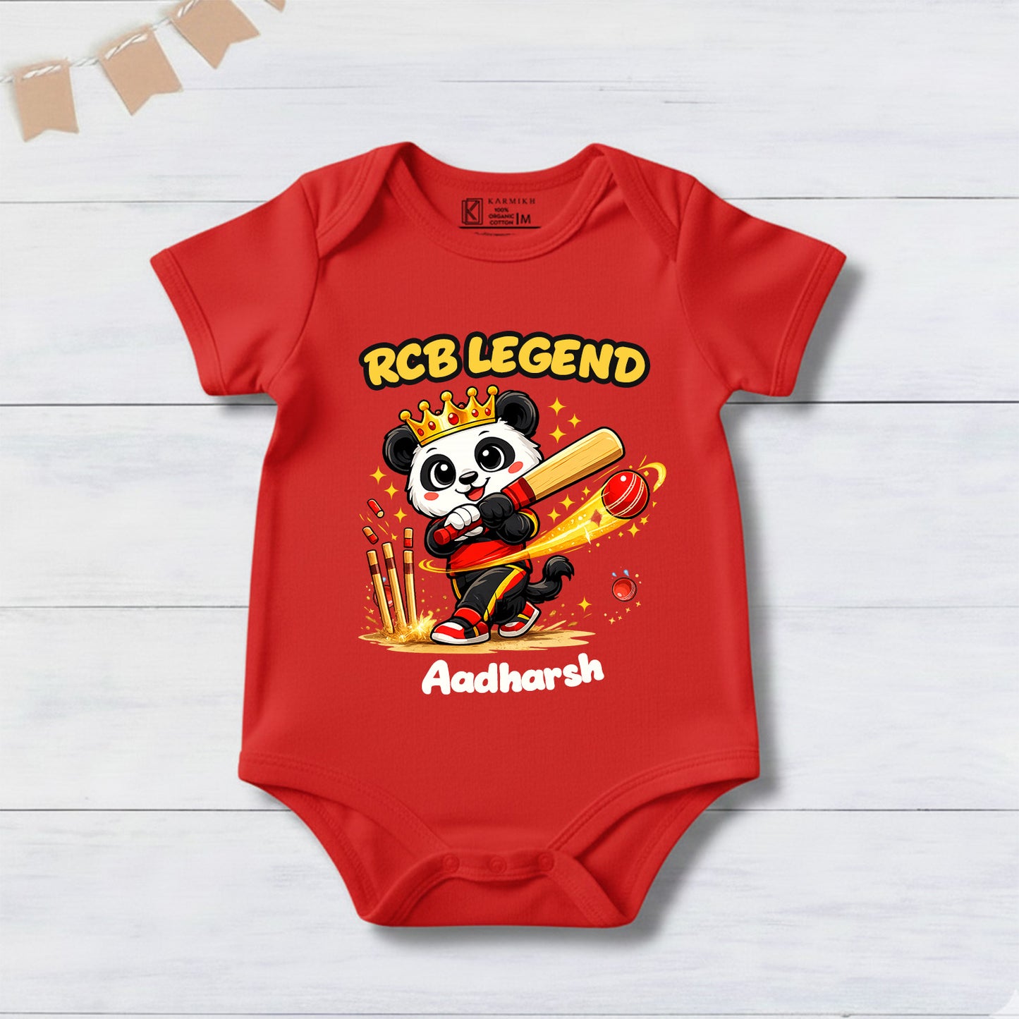 New Born & Baby Clothing | RCB Legend With Customized Baby Name | Soft Cotton
