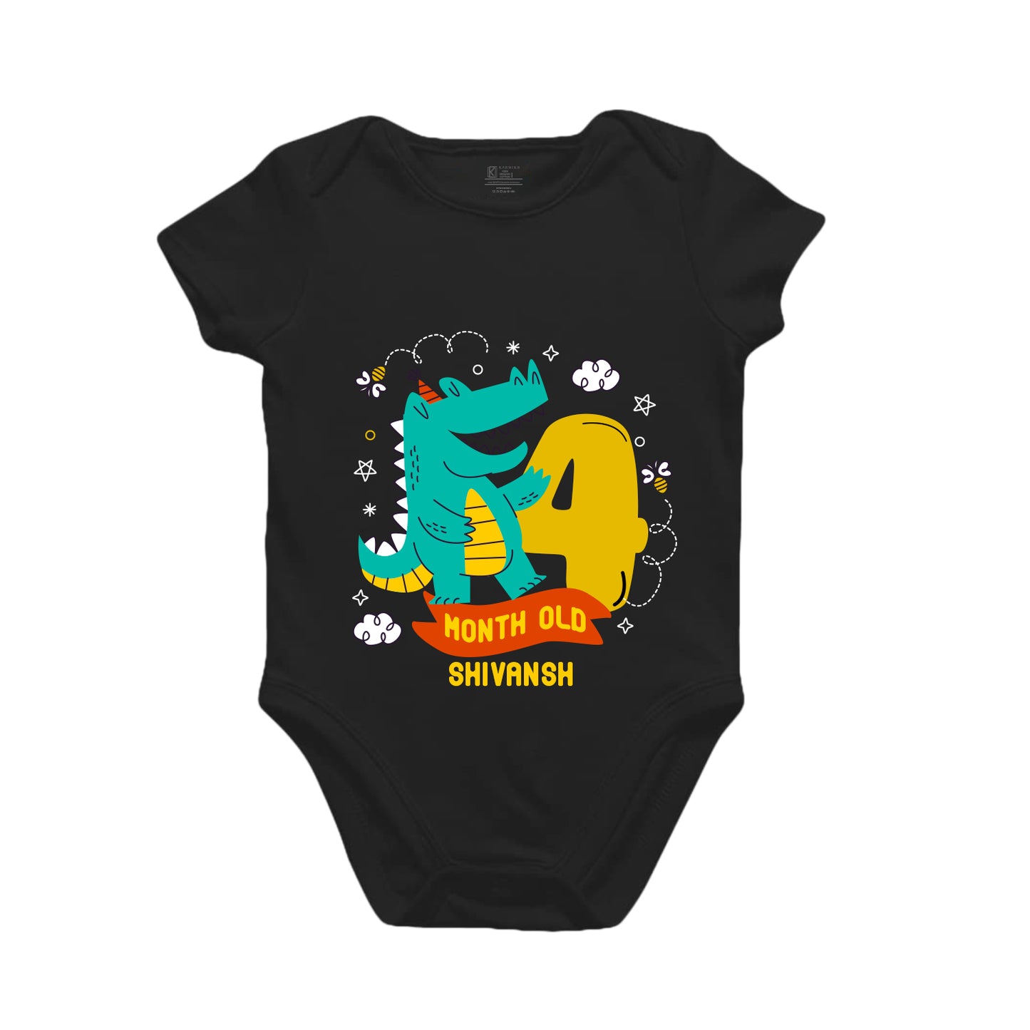 4th Infant monthly birthday Growing Up in Style Onesie