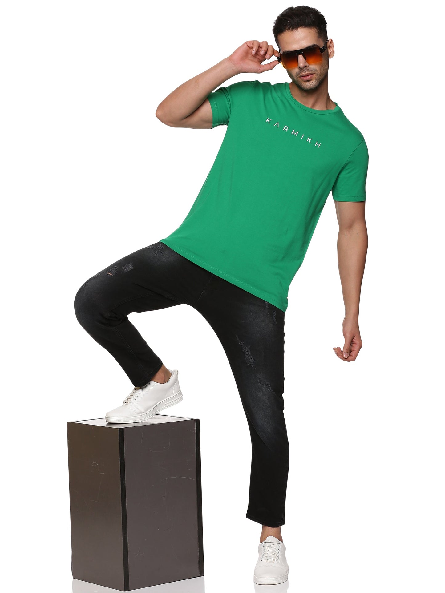Men Round Neck Classic Karmikh Cotton T-Shirt - Pack of 2