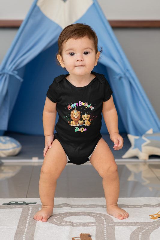 New Black ultrasoft onesie_ Happy Birthday Dada!!