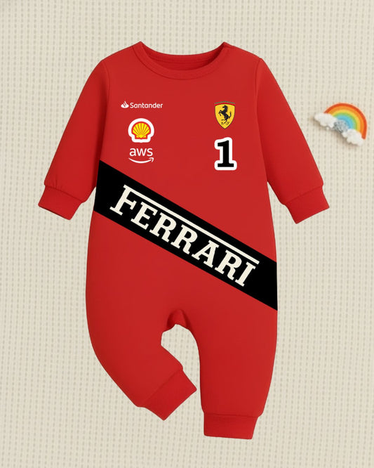 Little Racer Inspired Ferrari  _ Red Full Romper