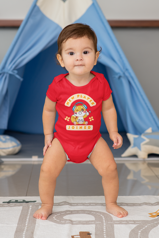 Father's Day new player joined baby onesie _red