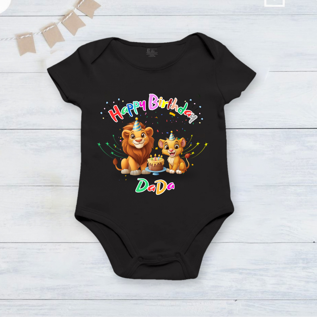 New Black ultrasoft onesie_ Happy Birthday Dada!!