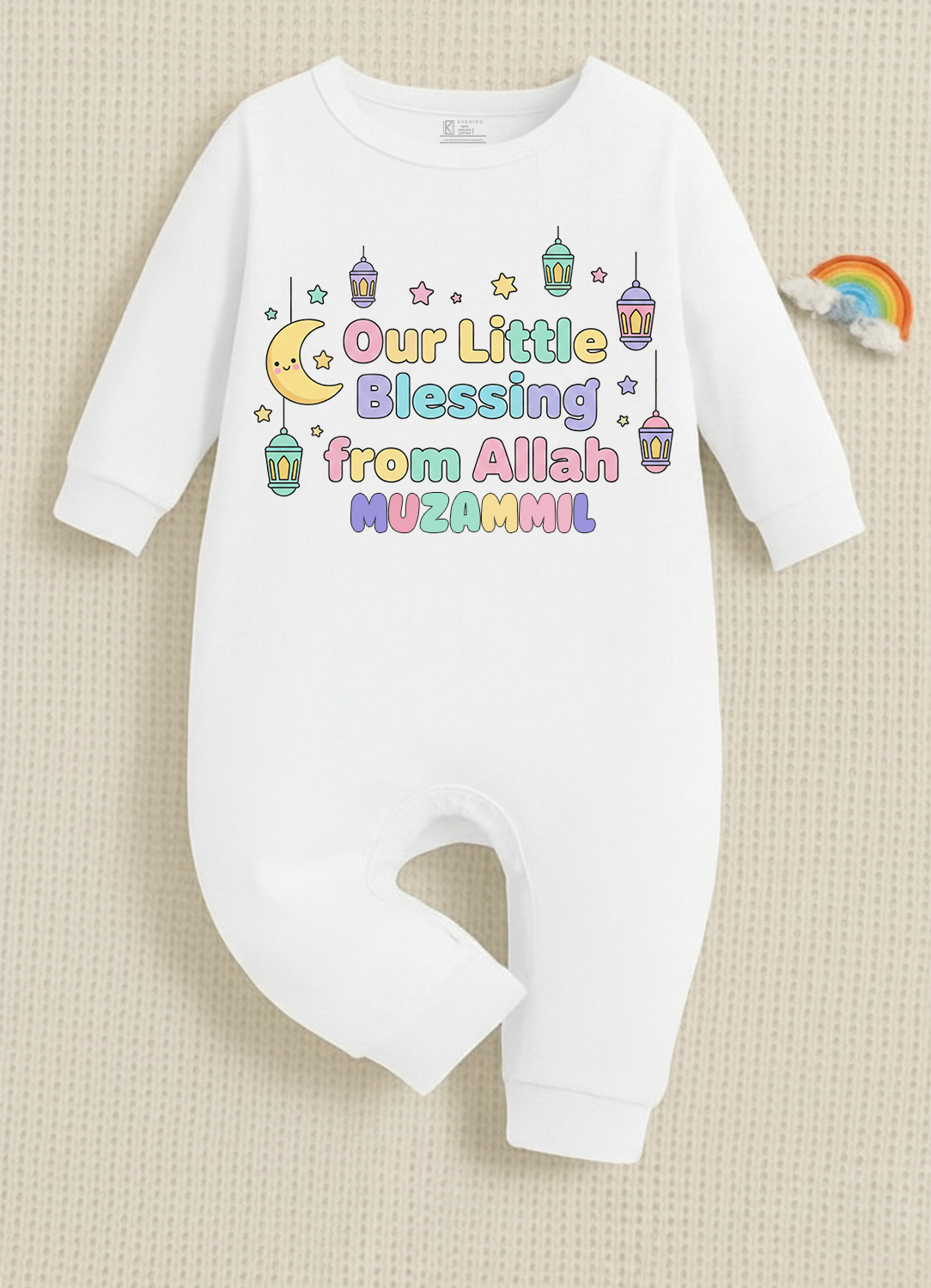Newborn & Baby Clothing | Baby First Eid Our Little Blessing From Allah With Personalized Baby Girl Name | Soft Cotton