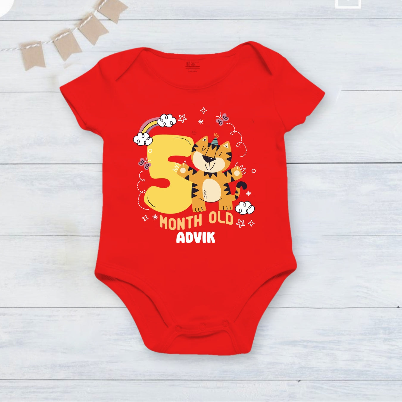 5th Infant monthly birthday Little Monthlies Onesie