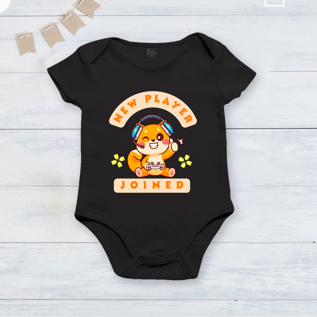 Father's Day baby onesie new player joined _black onesie