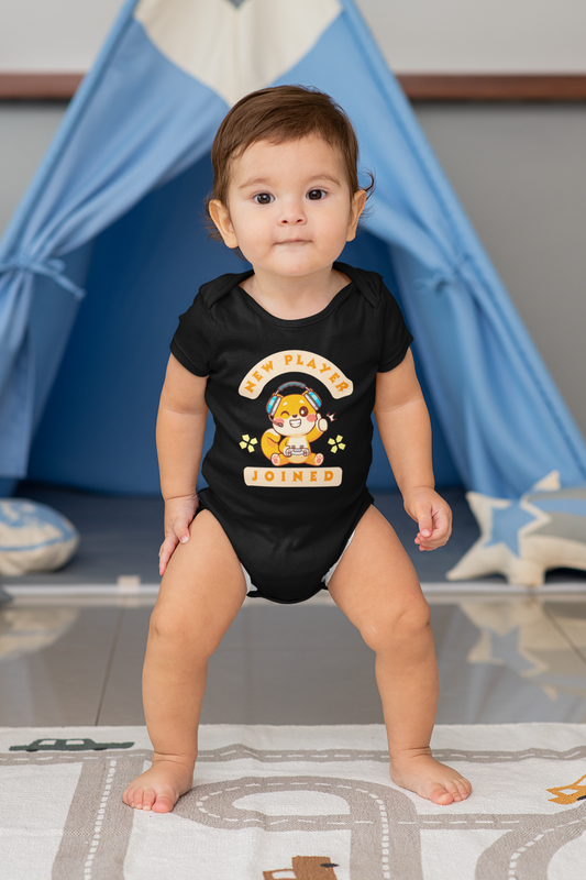 Father's Day baby onesie new player joined _black onesie