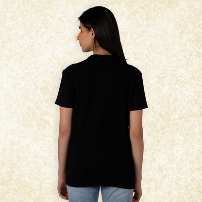 Women Drop-Shoulder Sleeves premium organic cotton black Mars Tee