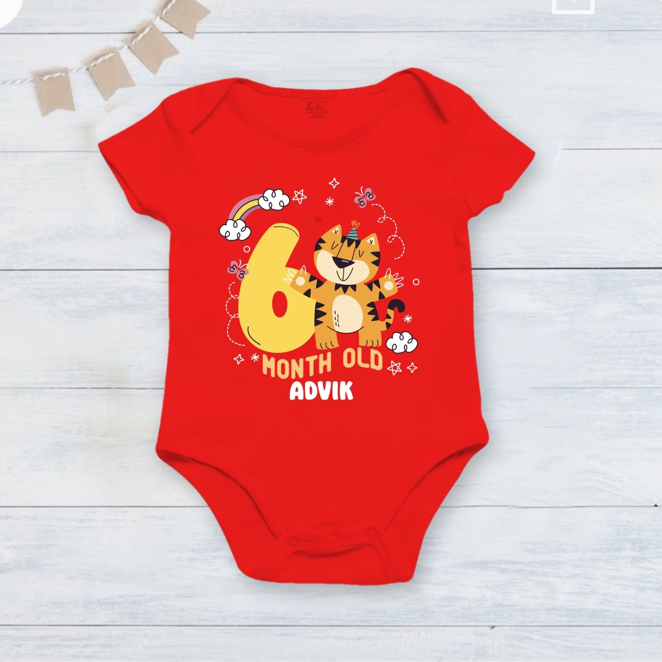 6th Infant monthly birthday Little Monthlies Onesie