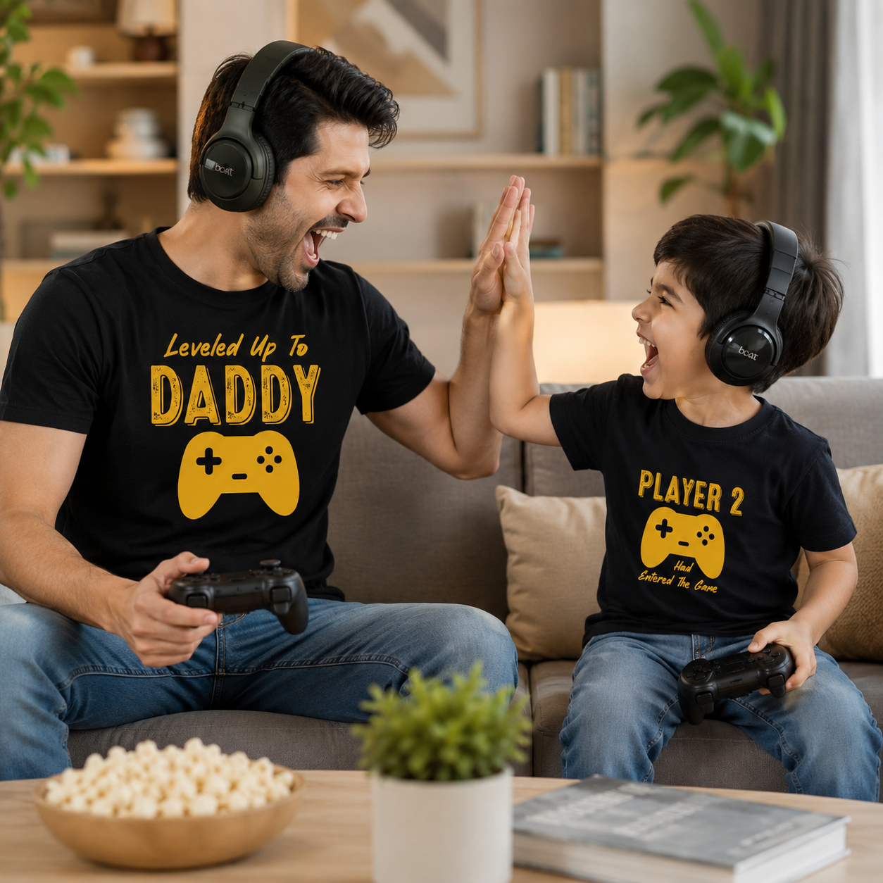 New Born & Baby Clothing | Leveled Up To Daddy Twinning Sets T-shirt | Soft T-shirt